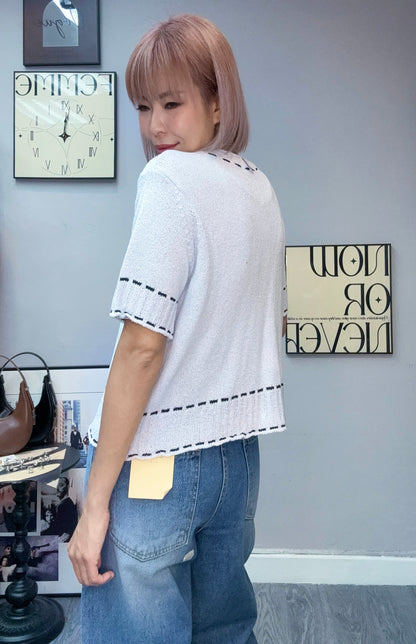 Weaving line knitted cardigan #00816