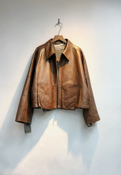 Shiny Lambskin Leather jacket