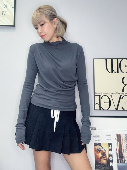 Gathered pleats top #00090