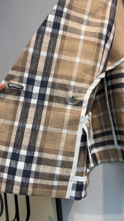 Checked short sleeves #00748