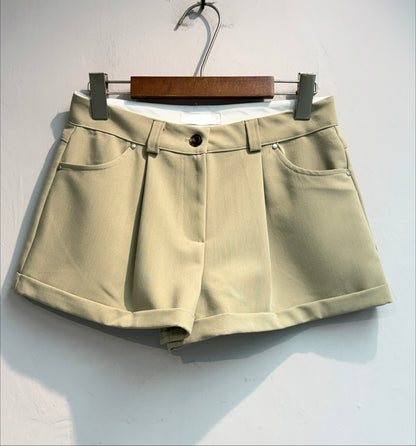 (-30%)front pleated shorts #00788