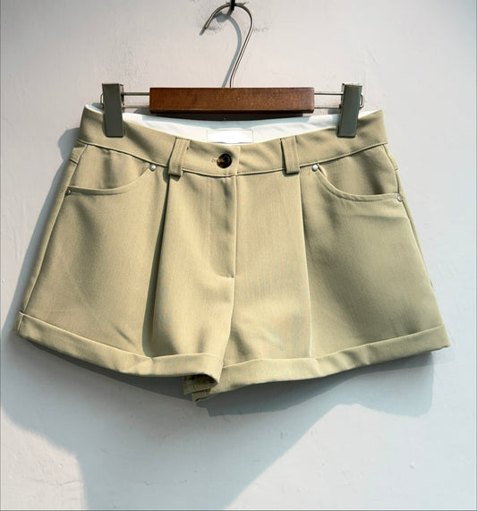 (-30%)front pleated shorts #00788