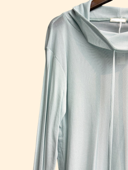 Crew collar see through top