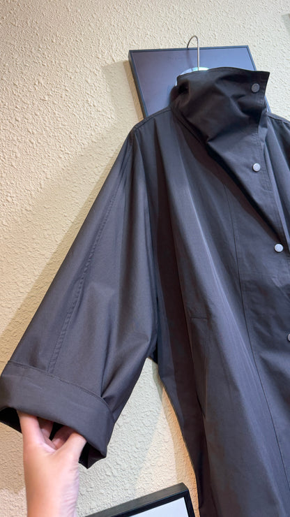 Stand-collar trench coat #00938