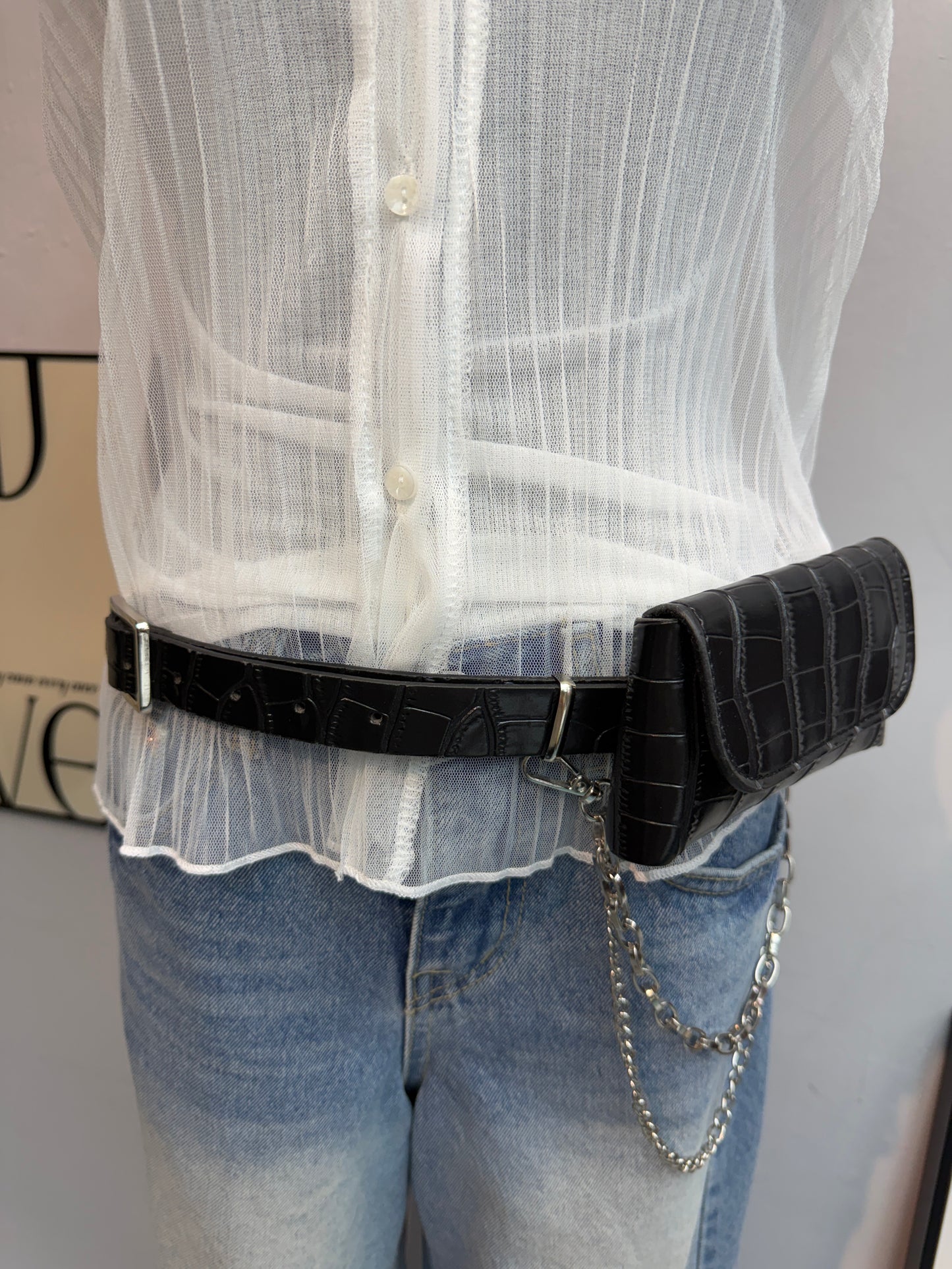 With waist bag belt