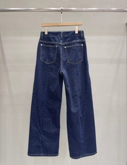 (-30%off)Brown line straight jeans