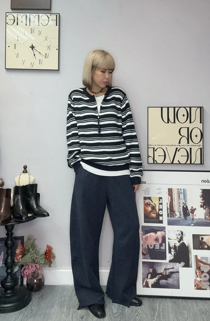 Fake two piece knit top