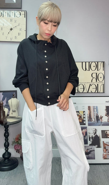 With hat cotton jacket