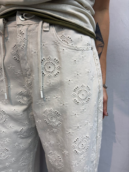 Embroidery loose pants #00629