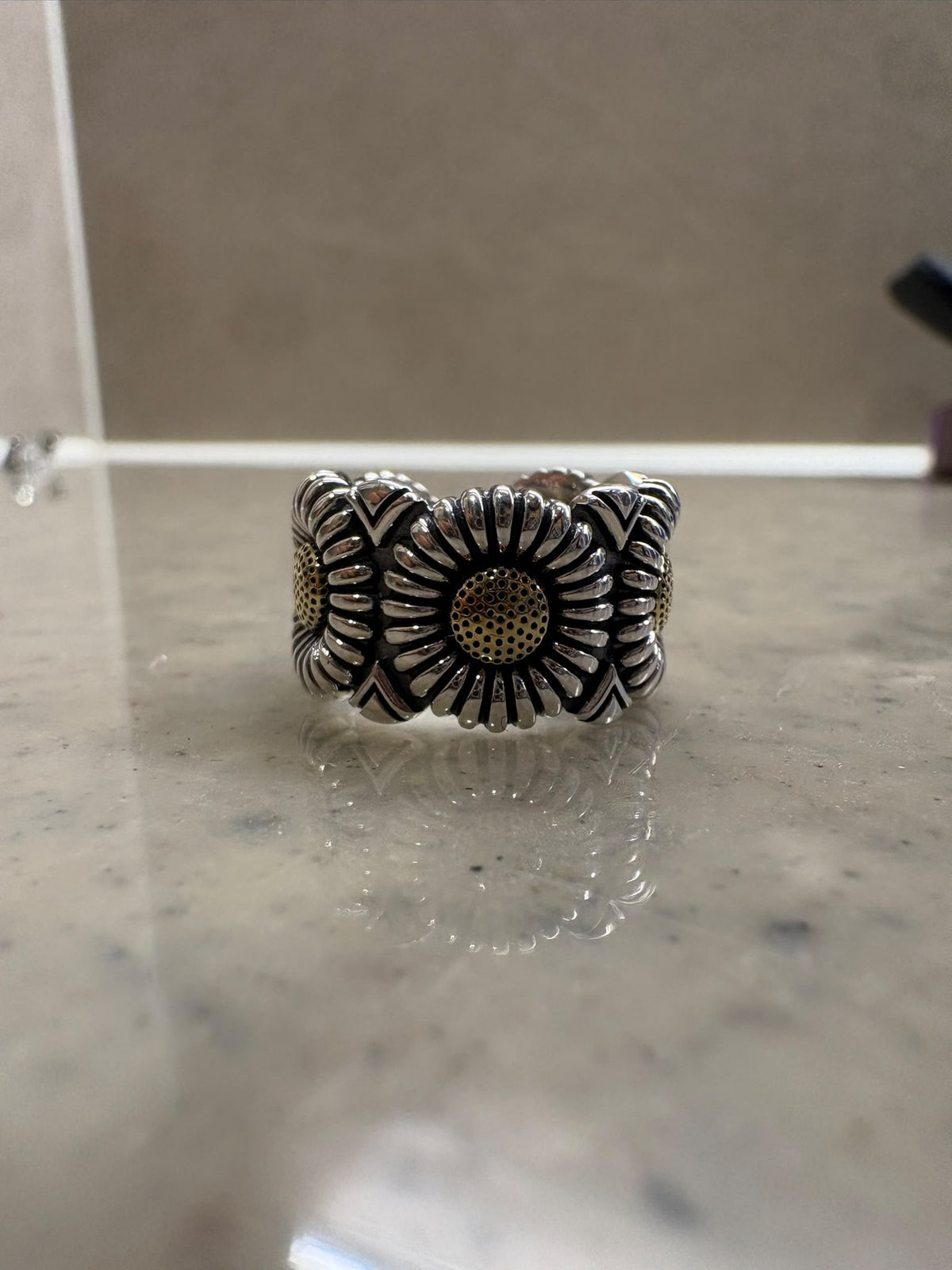 Sunflower silver ring #ass010