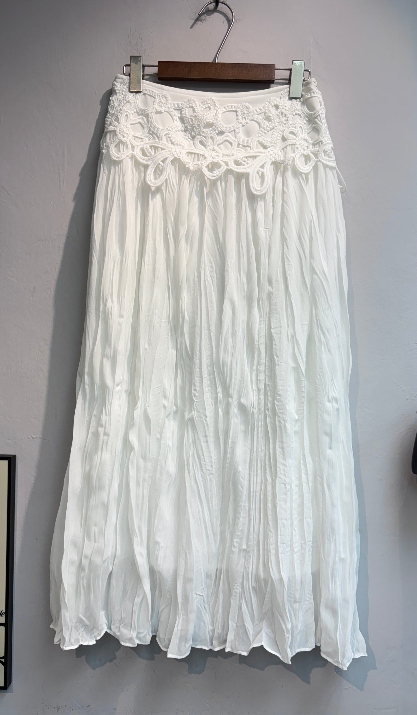 Embroidery waist chiffon skirt #00689