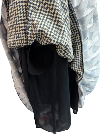 pattern chiffon vest dress