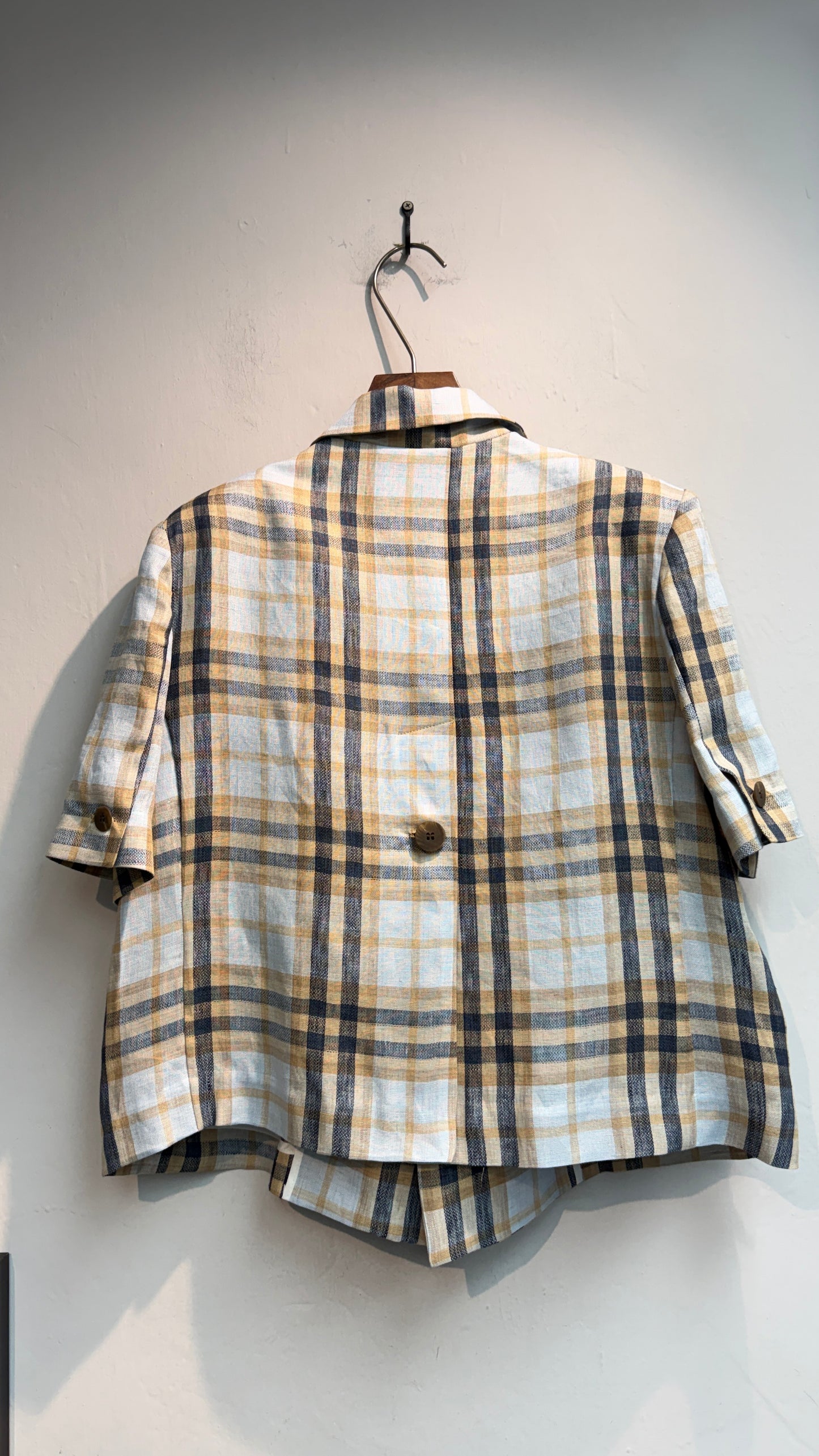 Checked short sleeves #00748