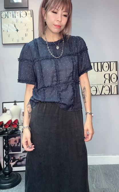 Ruffle dot blouse #00578