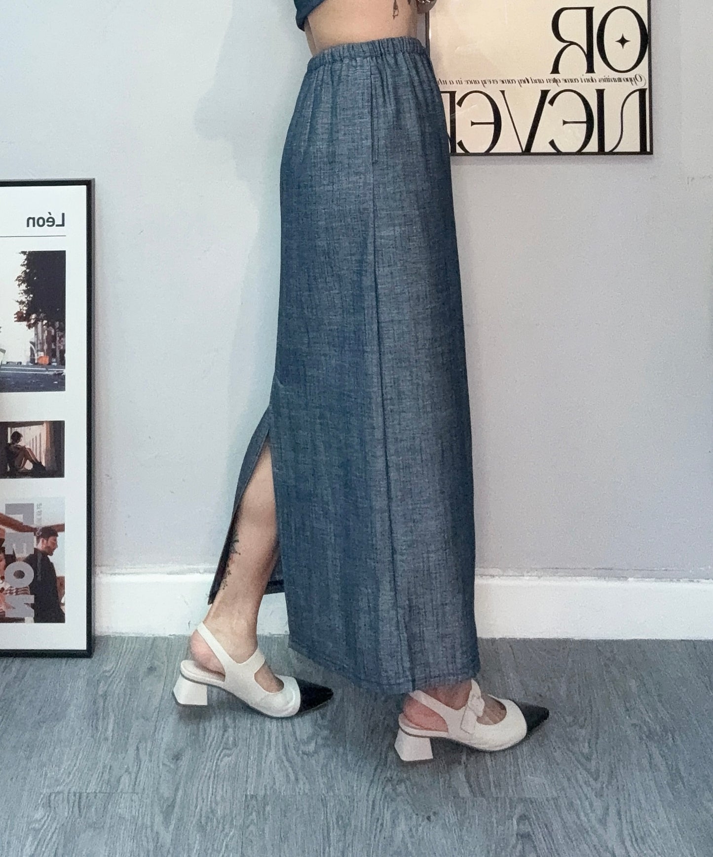 Full elastic plain skirt #00753