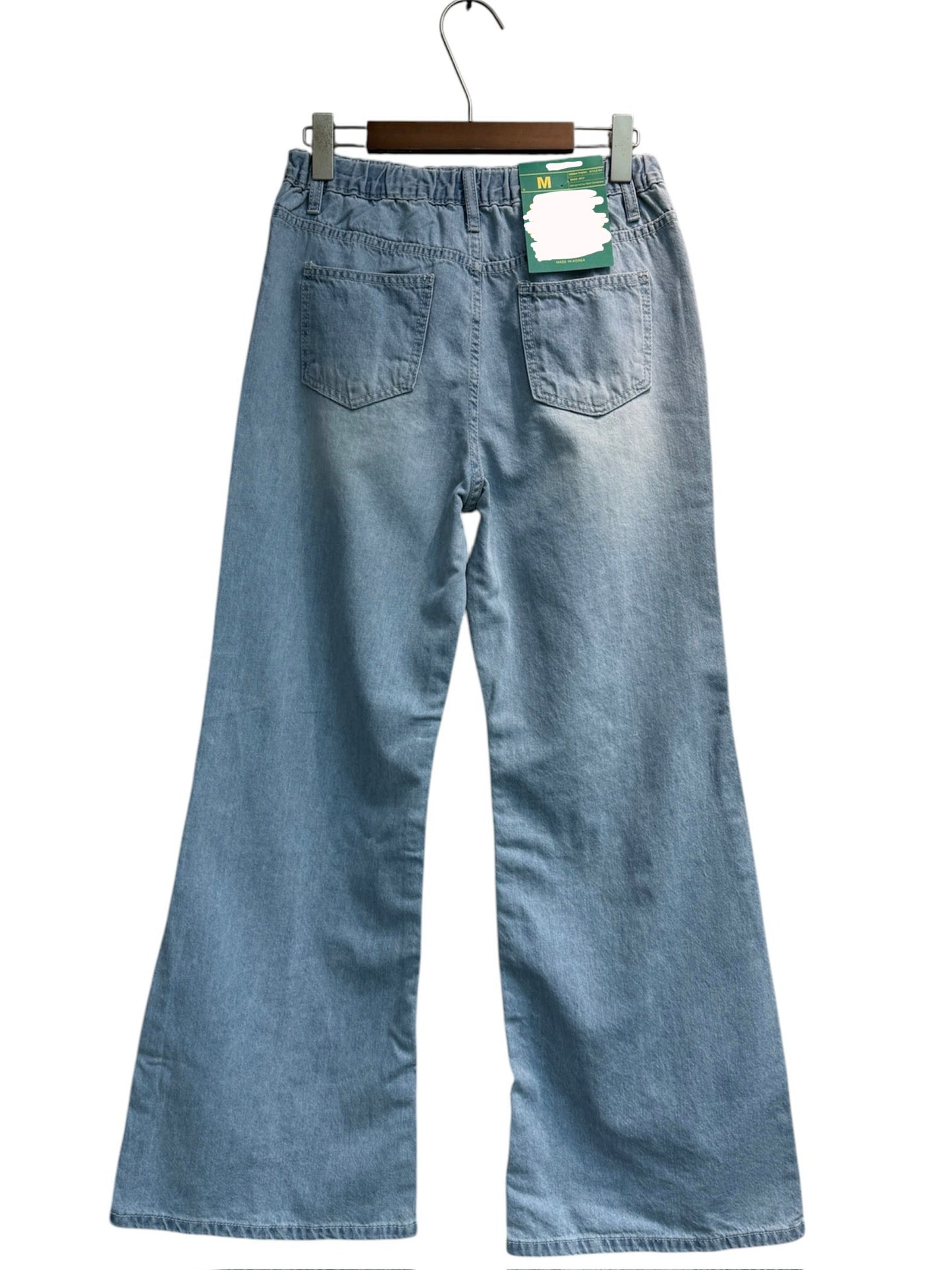 Half elsatic washing jeans #00617