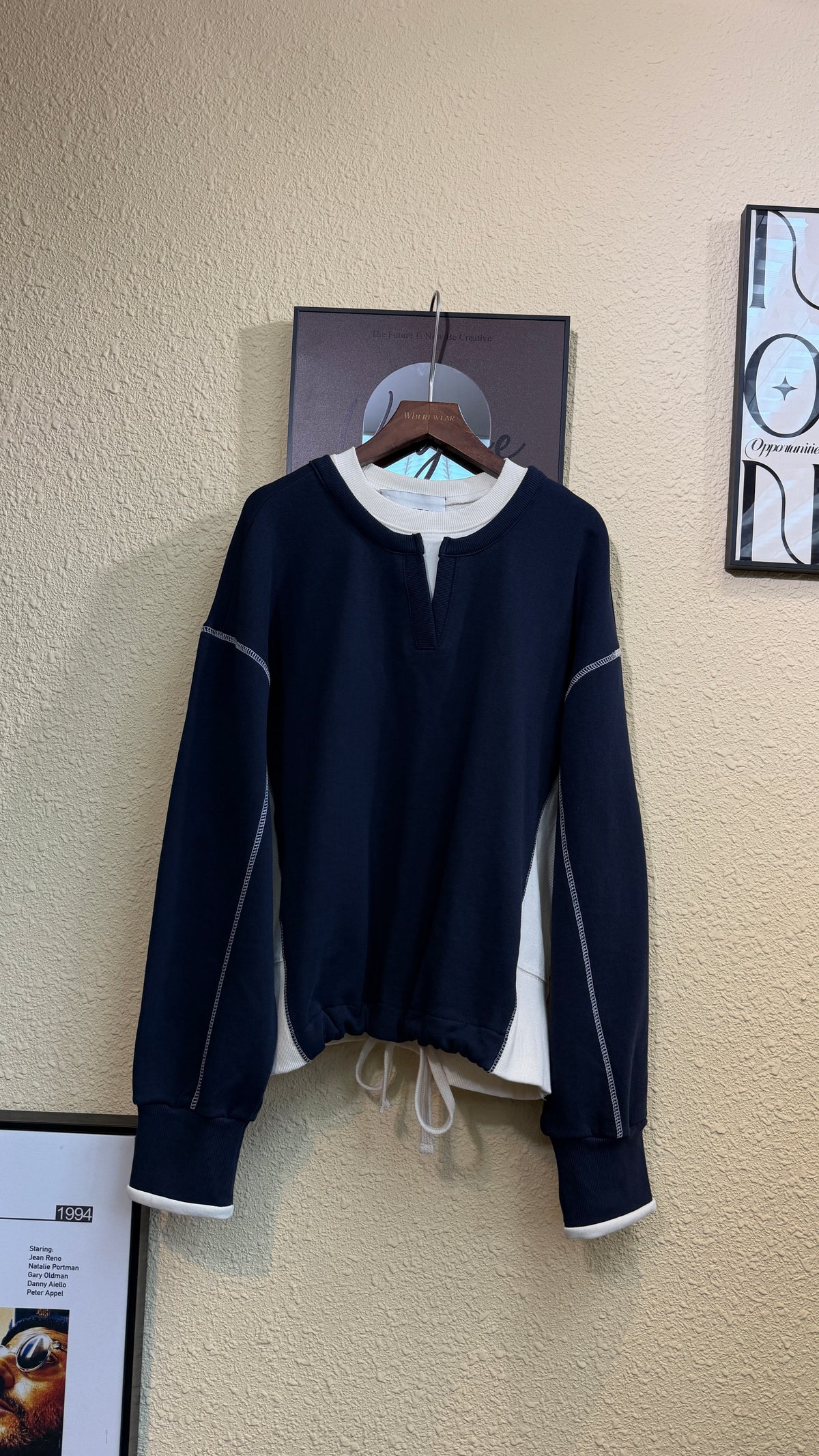 Double collar loose Sweatshirt #00975
