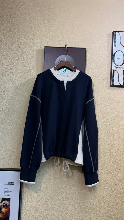 Double collar loose Sweatshirt #00975