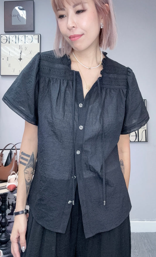 (-20%)Frill collar shirt #00803