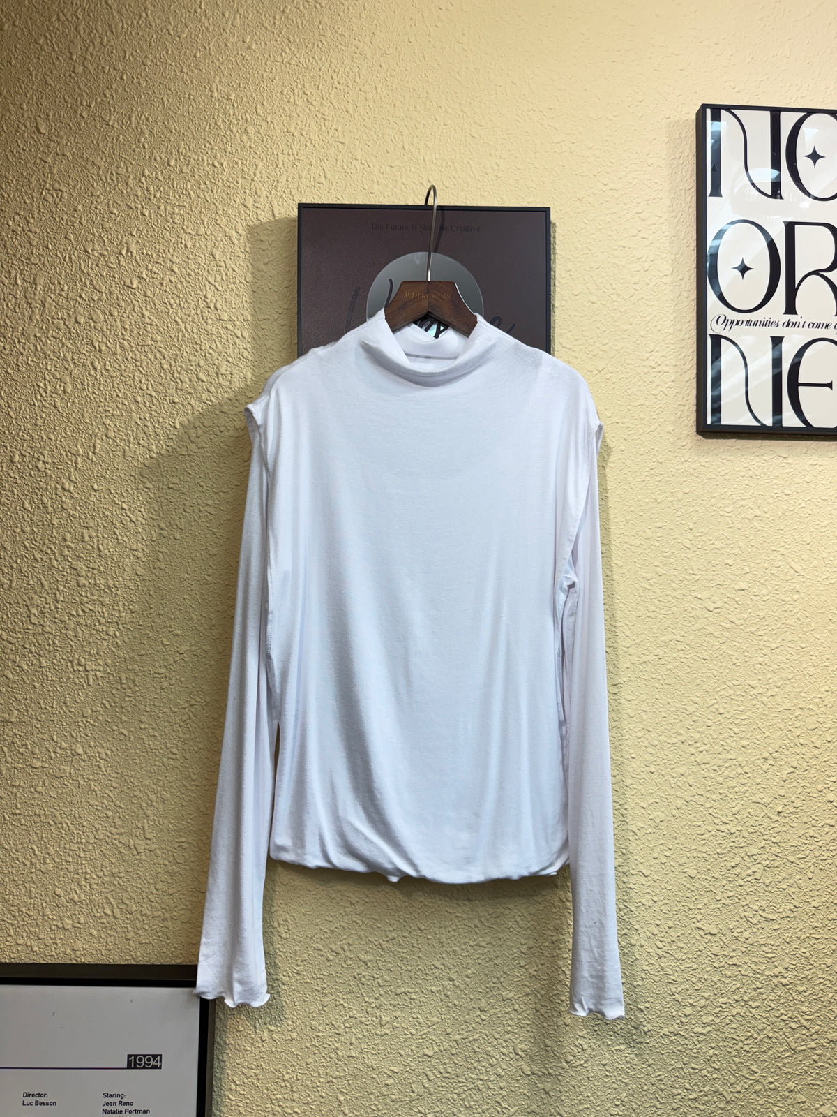 👍🏻Stand collar frill trim spandex tee #01015