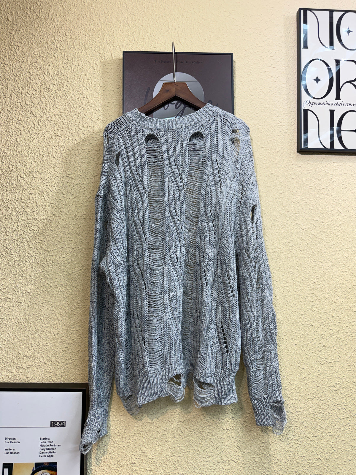 Tattered loose knitted top #01019