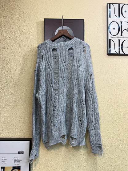 Tattered loose knitted top #01019