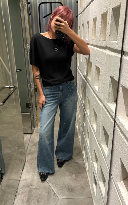 Front mini beans jeans #00769