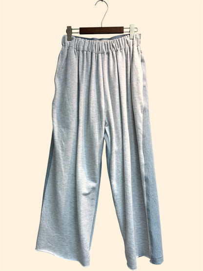 Two tone half elastic jeans #00299