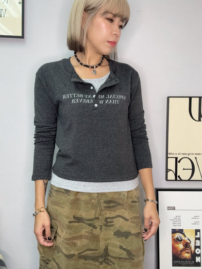 Fake two piece cotton tee