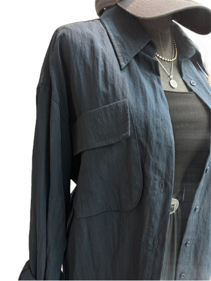 (-30% off)Big pocket plain shirt