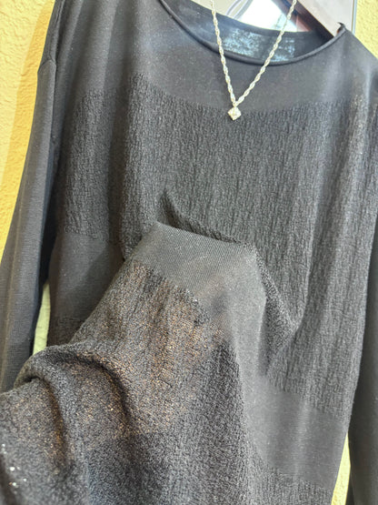 Mix knitted loose top