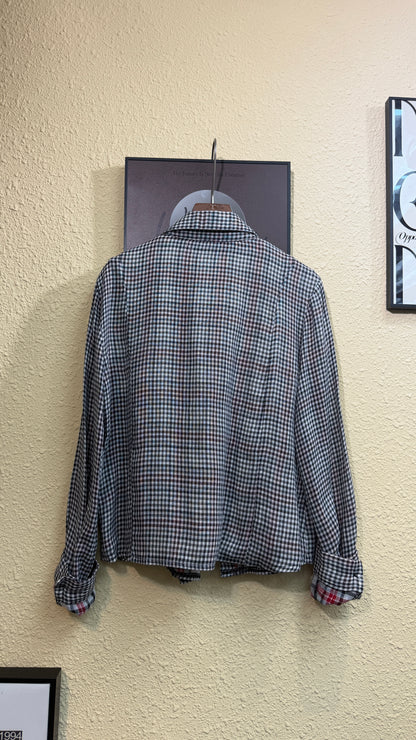 Mini checkered slim shirt #00996