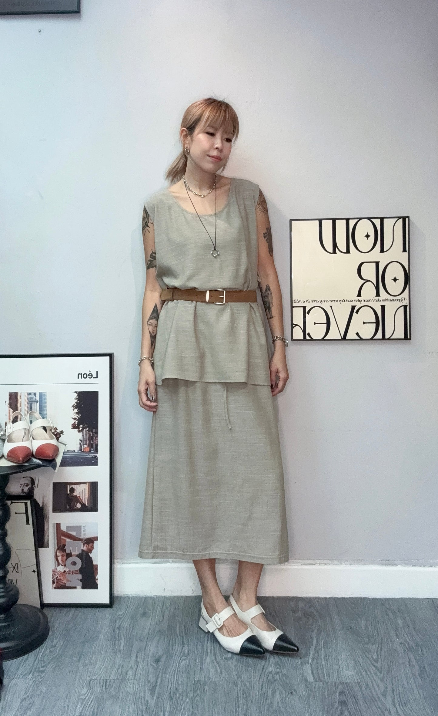 Full elastic plain skirt #00753