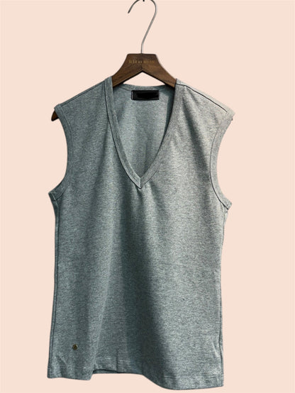 ‘P’ tag v neck vest tee #00330