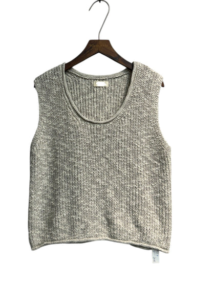 Round collar knit vest #00049