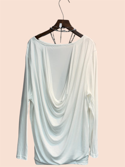 Back mesh plain tee #00409