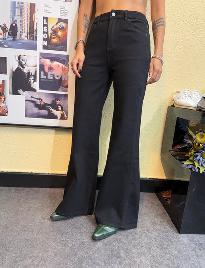 👍Plain slim flare jeans #00925