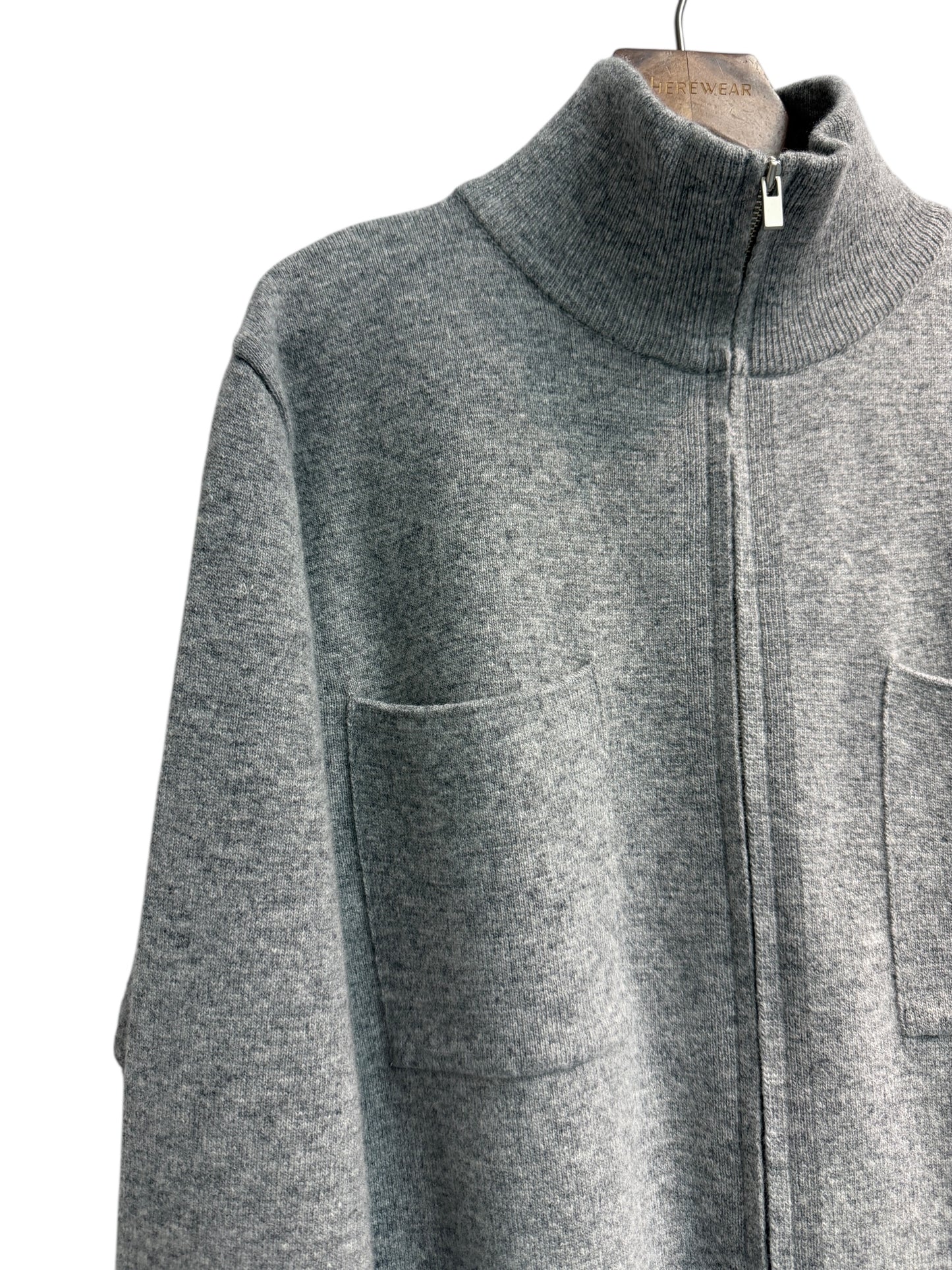 Cashmere X fine wool stand collar zip jacket #00128