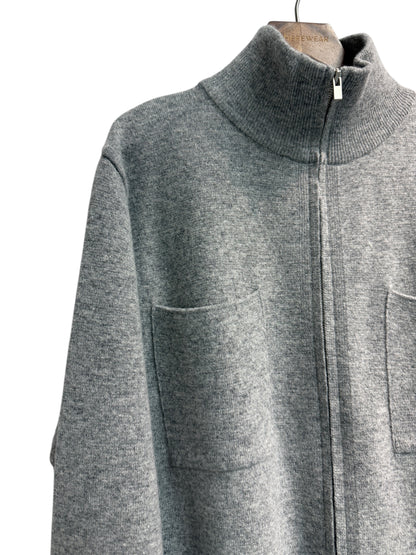 Cashmere X fine wool stand collar zip jacket #00128