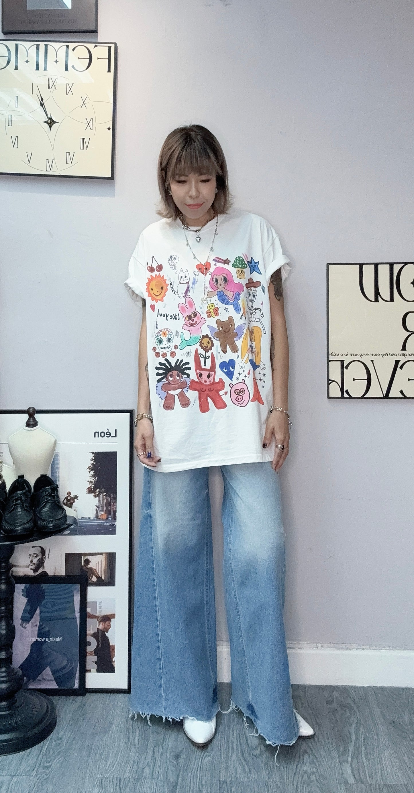 Cartoon loose tee #00401
