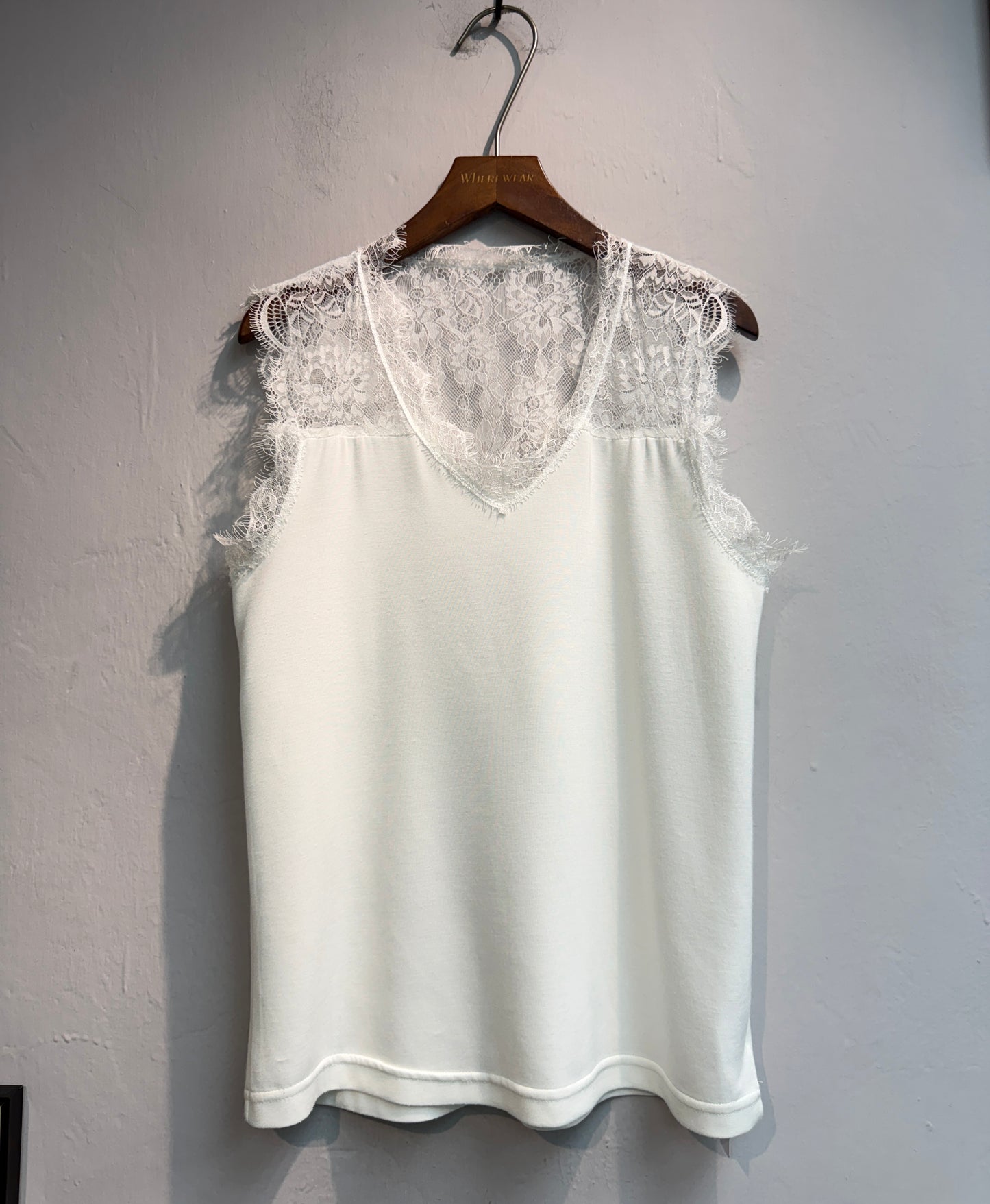 (-20%)Half lace space cotton tank #00781