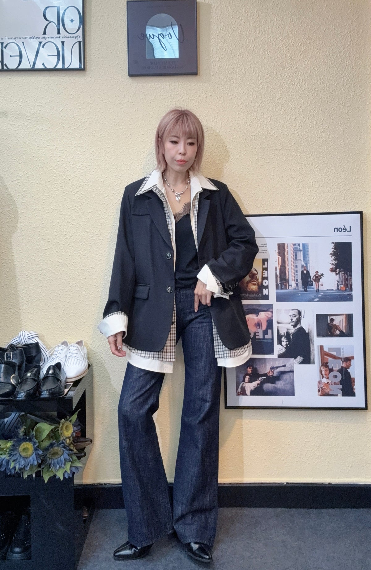 Layering loose blazer #00922