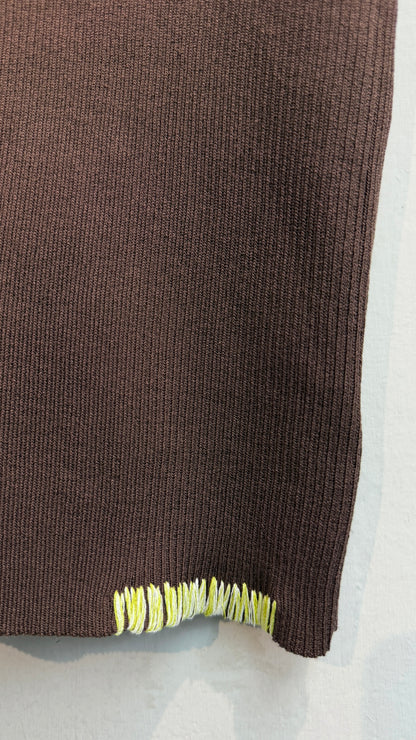 Tweed collar knit tank #00664