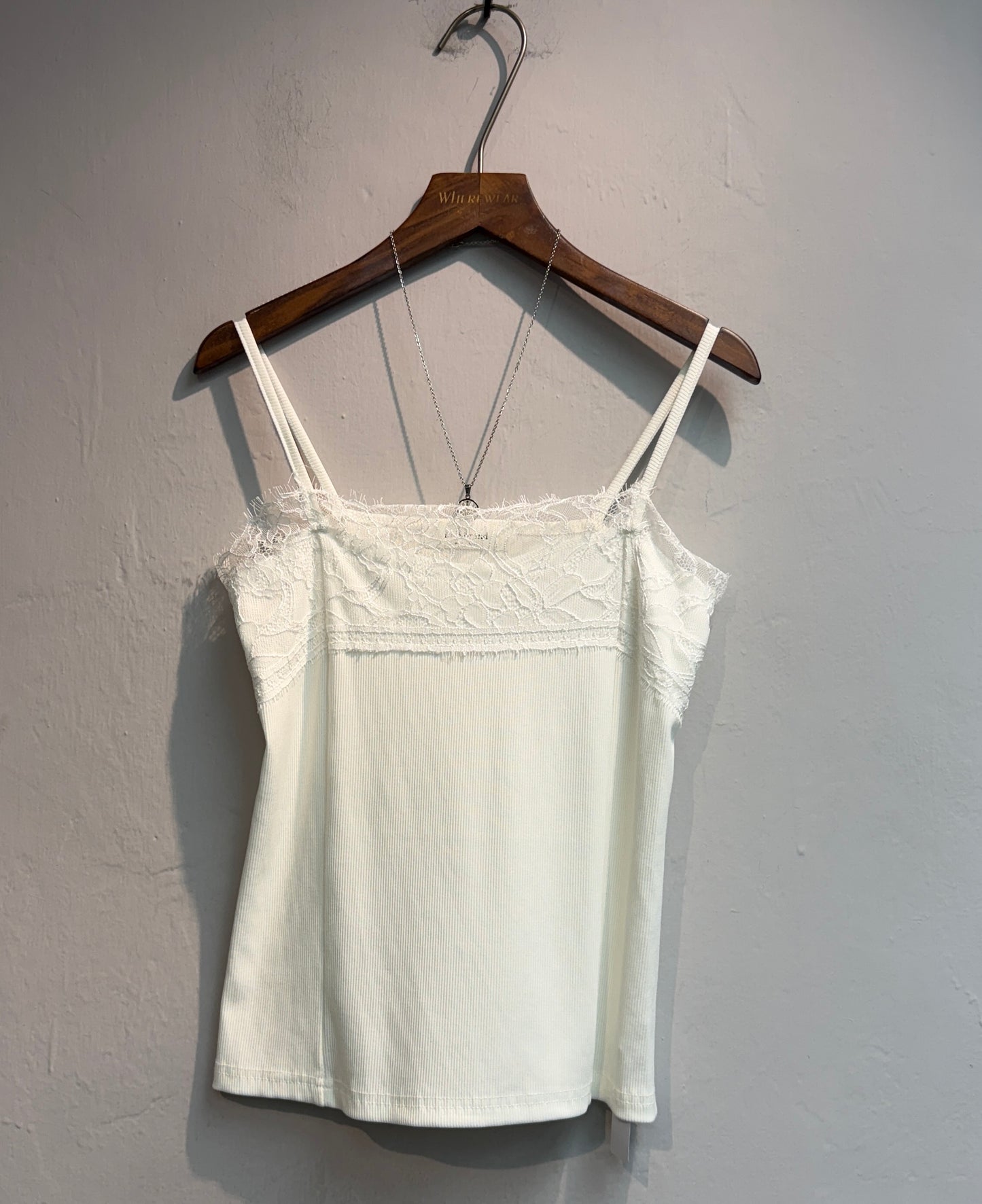 Front lace rib cami #00745