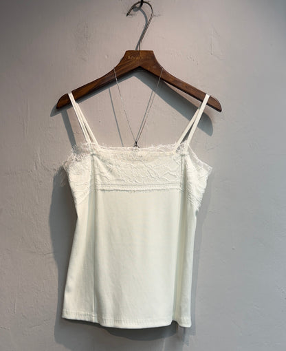 Front lace rib cami #00745