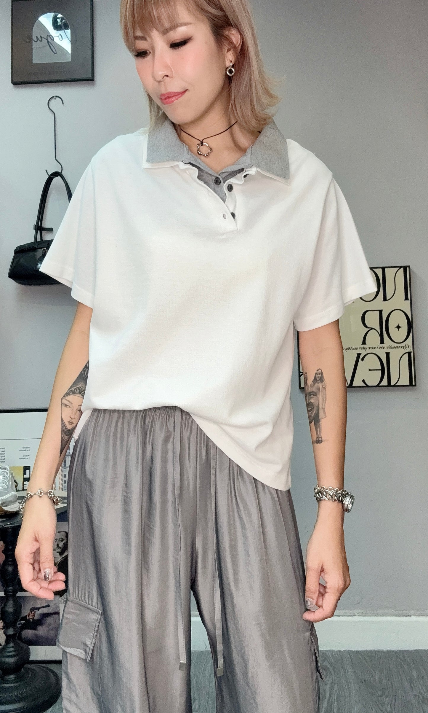 Double collar polo #00615