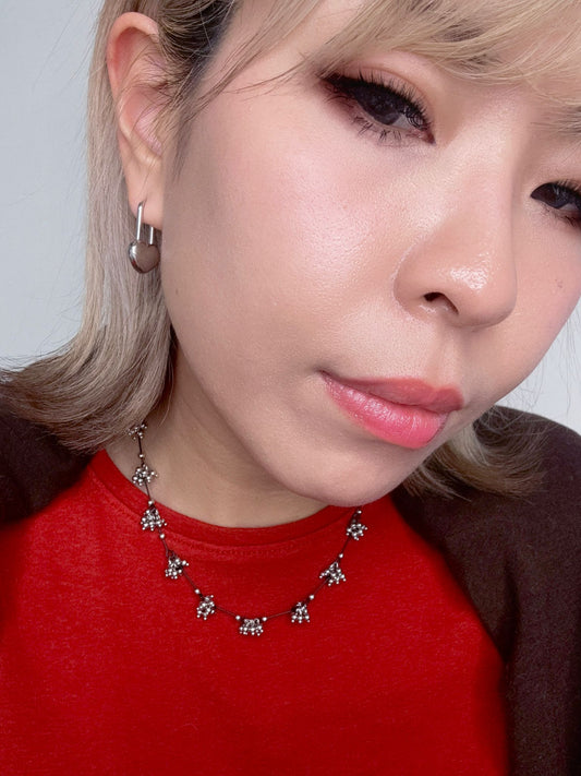 Heart lock shape earrings