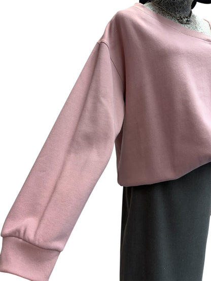 V neck fleece sweater #00058
