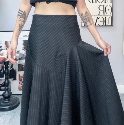 Striped a shaped skirt #00819