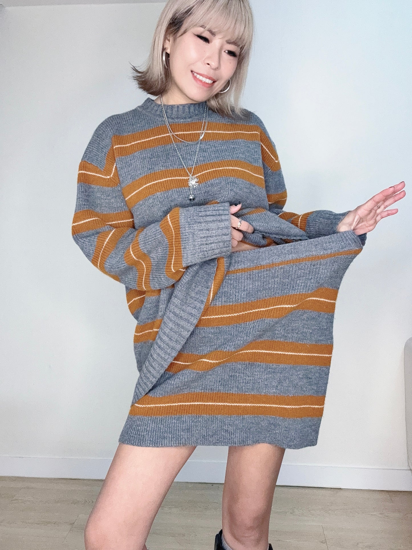 Striped knit set #00150